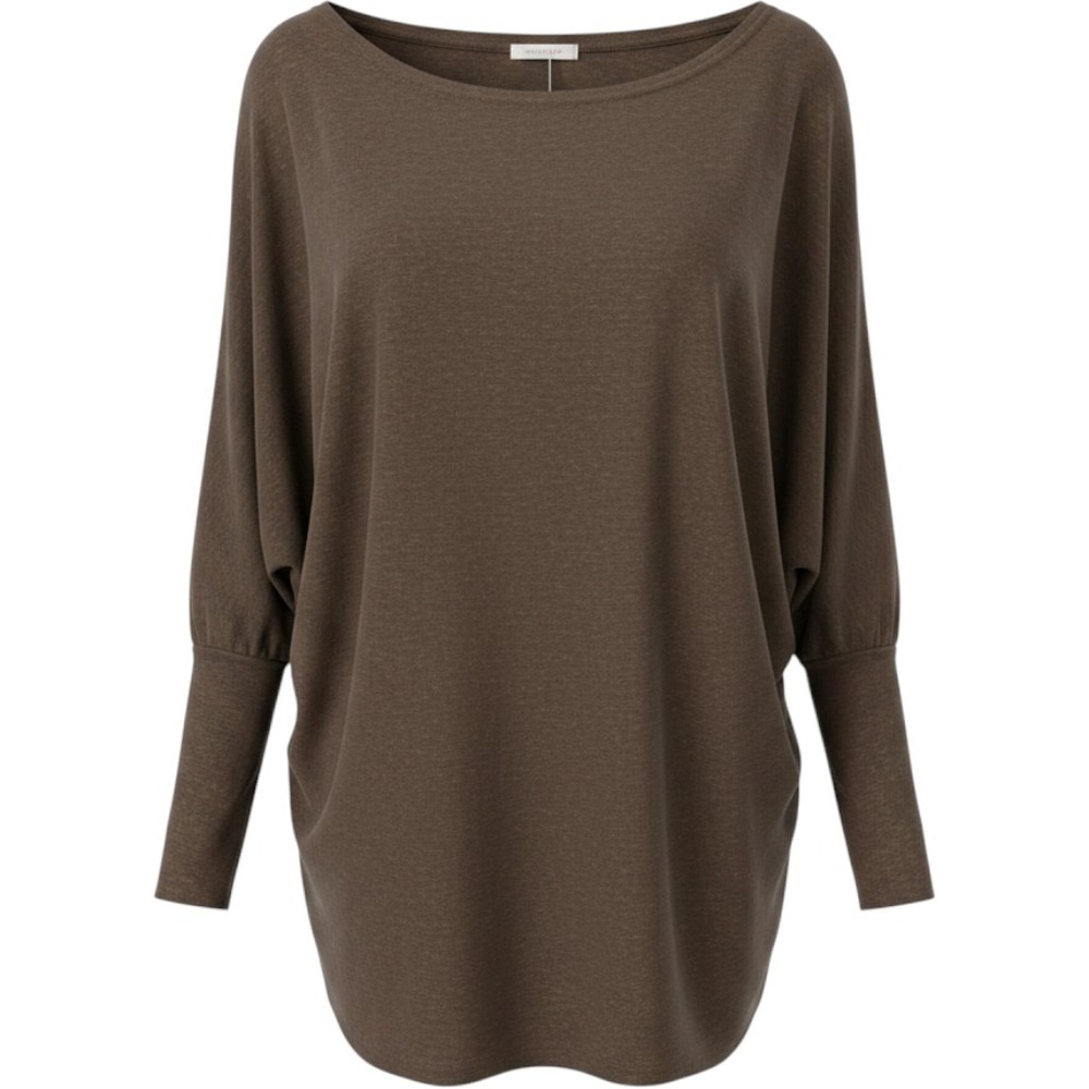 Poetsky Brown Dolman Blousy Sleeve Boat Neck Tunic Top 2XL NEW